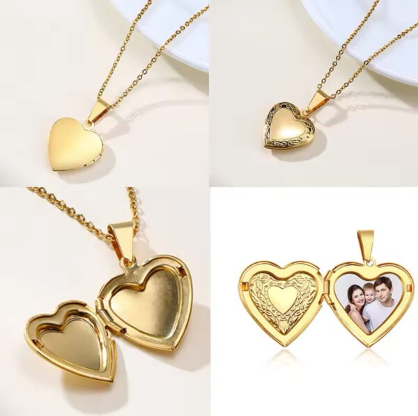 Custom Name and Photo heart shaped necklace - Image 6