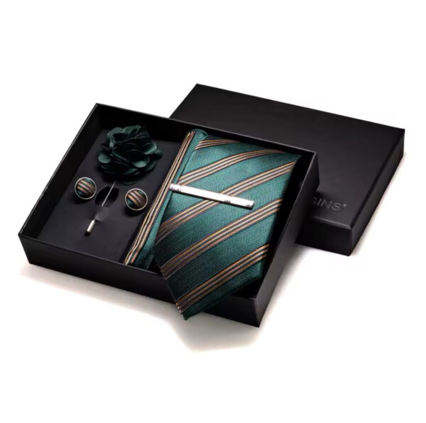 Men’s corporate Tie with brooch and cufflink | Comes fully boxed | Available in different colors