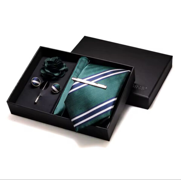 Men’s corporate Tie with brooch and cufflink | Comes fully boxed | Available in different colors - Image 5