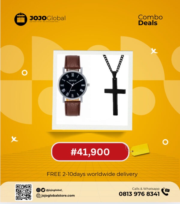 Men’s Watch and Crucifix Necklace available im different colors